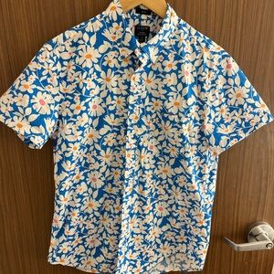 J. Crew Blue and White Casual Button Down Shirt